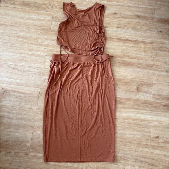 Isabel Maternity by Ingrid & Isabel Rust Midi Dress - Picture 1 of 6